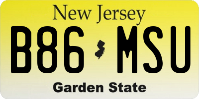 NJ license plate B86MSU