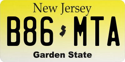 NJ license plate B86MTA