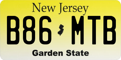 NJ license plate B86MTB