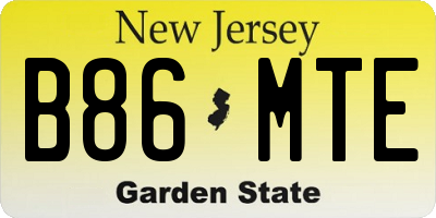 NJ license plate B86MTE