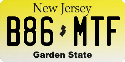 NJ license plate B86MTF