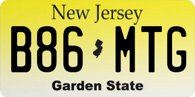 NJ license plate B86MTG