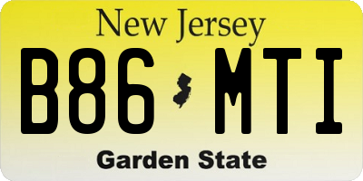 NJ license plate B86MTI