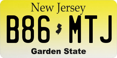 NJ license plate B86MTJ
