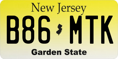 NJ license plate B86MTK