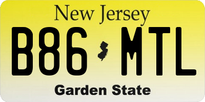 NJ license plate B86MTL