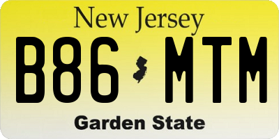 NJ license plate B86MTM
