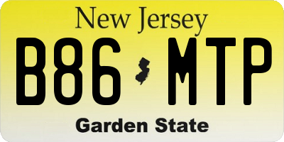 NJ license plate B86MTP