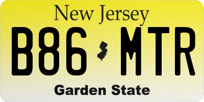 NJ license plate B86MTR
