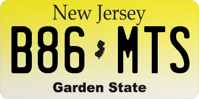NJ license plate B86MTS
