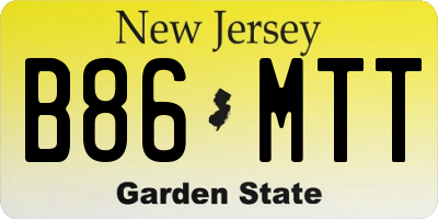 NJ license plate B86MTT