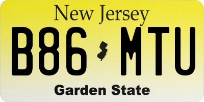 NJ license plate B86MTU