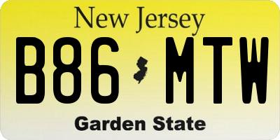 NJ license plate B86MTW