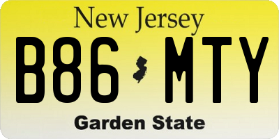 NJ license plate B86MTY