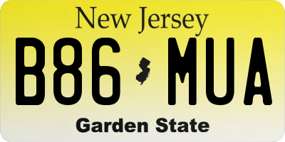 NJ license plate B86MUA