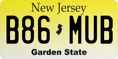 NJ license plate B86MUB