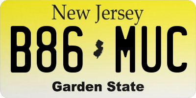 NJ license plate B86MUC