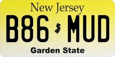 NJ license plate B86MUD