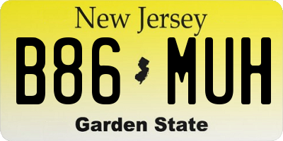 NJ license plate B86MUH