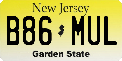 NJ license plate B86MUL