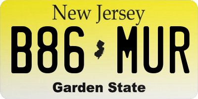 NJ license plate B86MUR
