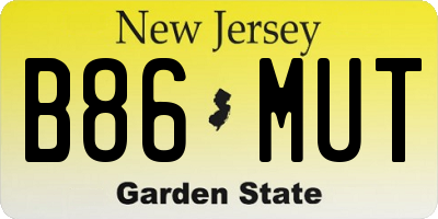 NJ license plate B86MUT