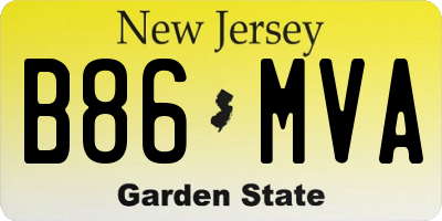 NJ license plate B86MVA