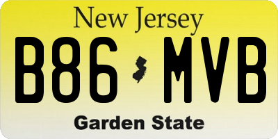 NJ license plate B86MVB