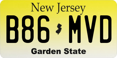 NJ license plate B86MVD