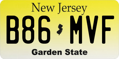 NJ license plate B86MVF