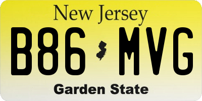 NJ license plate B86MVG