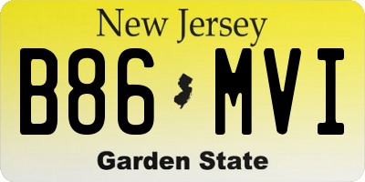 NJ license plate B86MVI