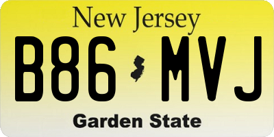 NJ license plate B86MVJ