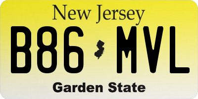 NJ license plate B86MVL