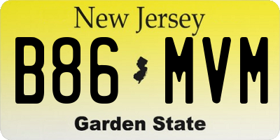 NJ license plate B86MVM