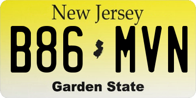 NJ license plate B86MVN