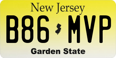 NJ license plate B86MVP