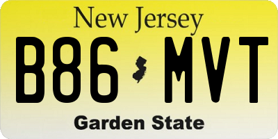 NJ license plate B86MVT
