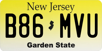 NJ license plate B86MVU