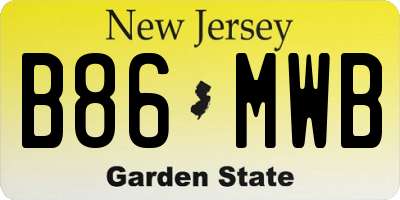 NJ license plate B86MWB