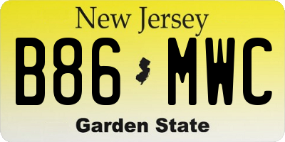 NJ license plate B86MWC