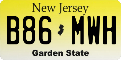NJ license plate B86MWH