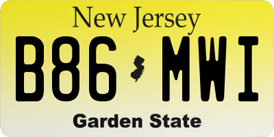 NJ license plate B86MWI