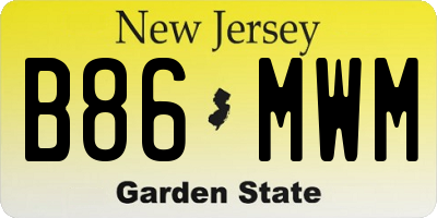 NJ license plate B86MWM