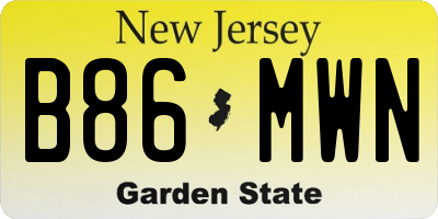 NJ license plate B86MWN