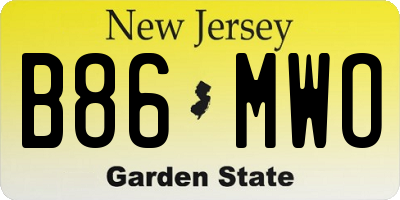 NJ license plate B86MWO