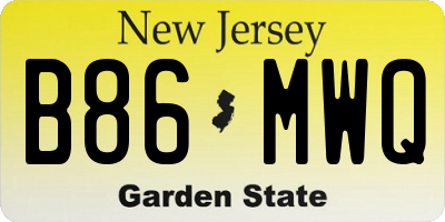 NJ license plate B86MWQ