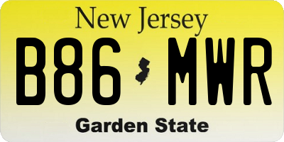 NJ license plate B86MWR