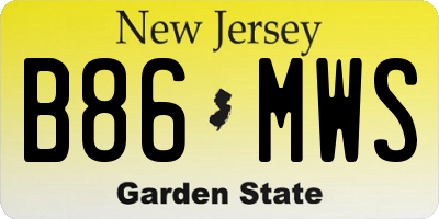 NJ license plate B86MWS