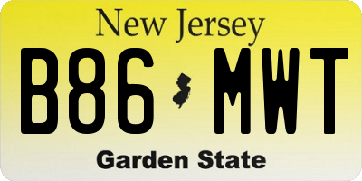 NJ license plate B86MWT